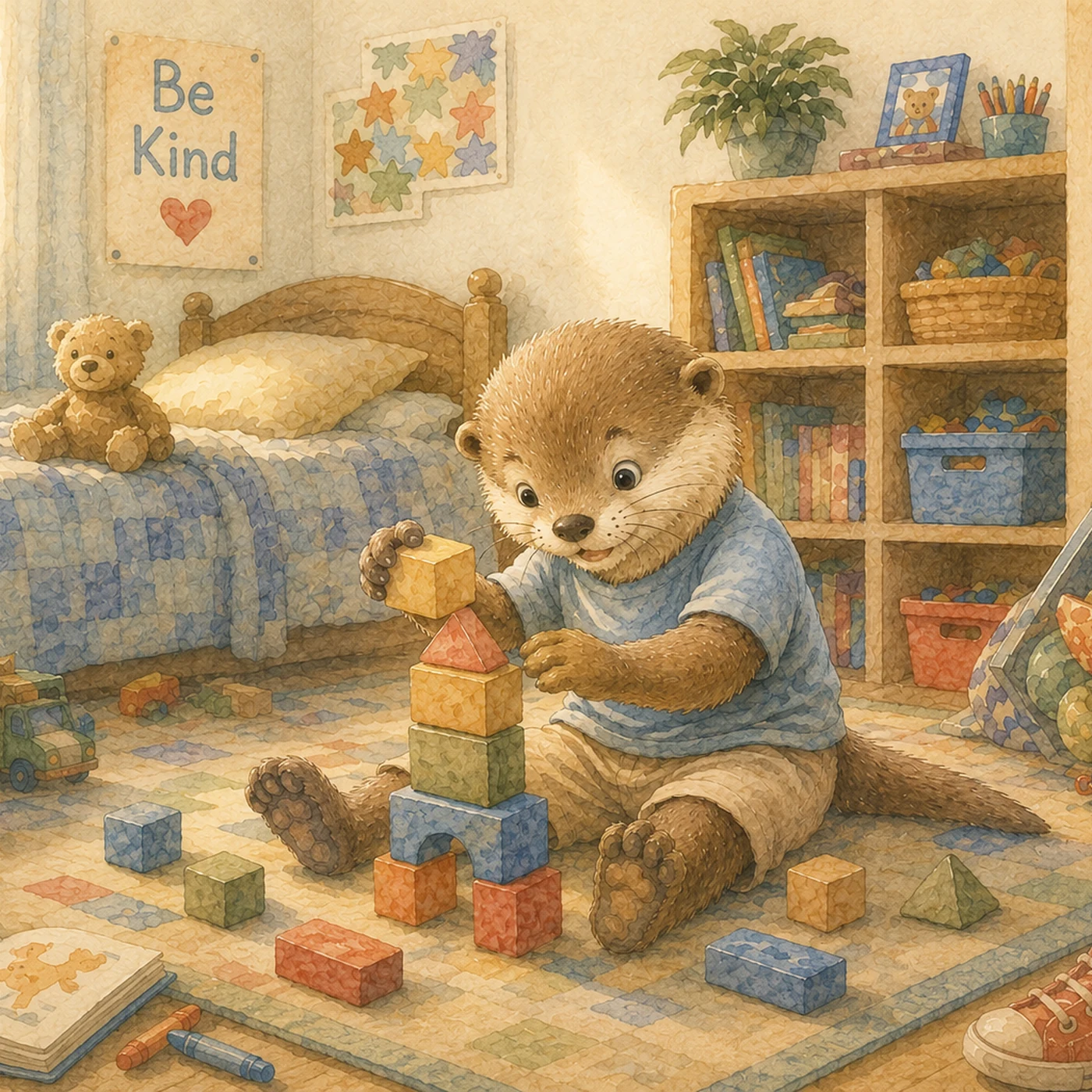 Preliminary artwork for There's an Otter in My House