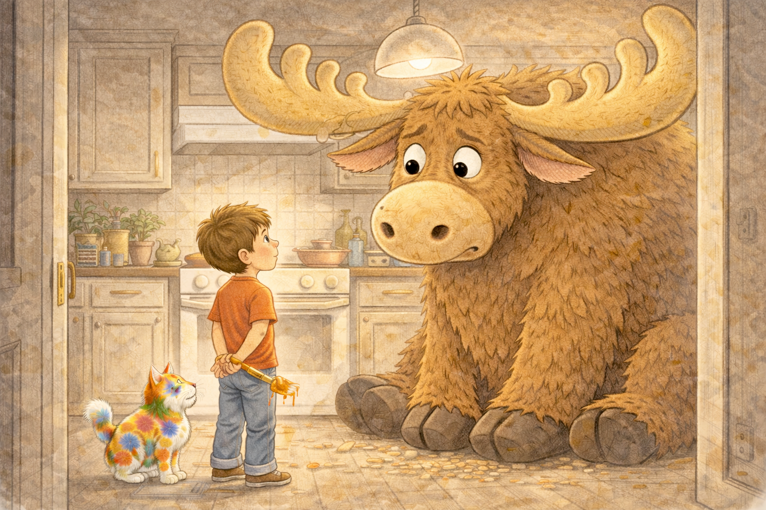 Moose in the kitchen artwork